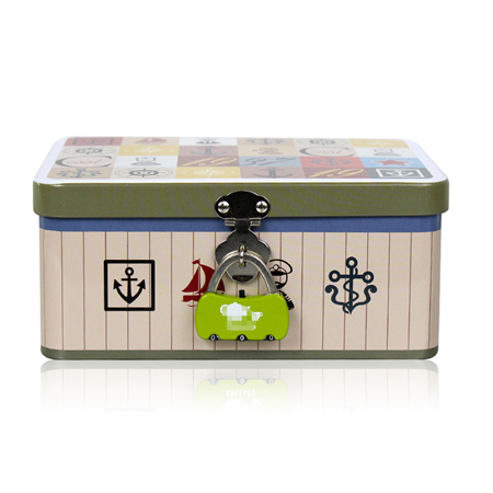 rectangular storage tin box